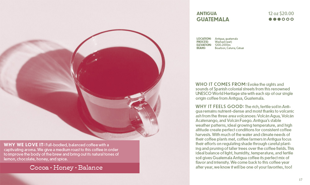 an image of a page from the omerta club catalogue featuring a specific coffee product.